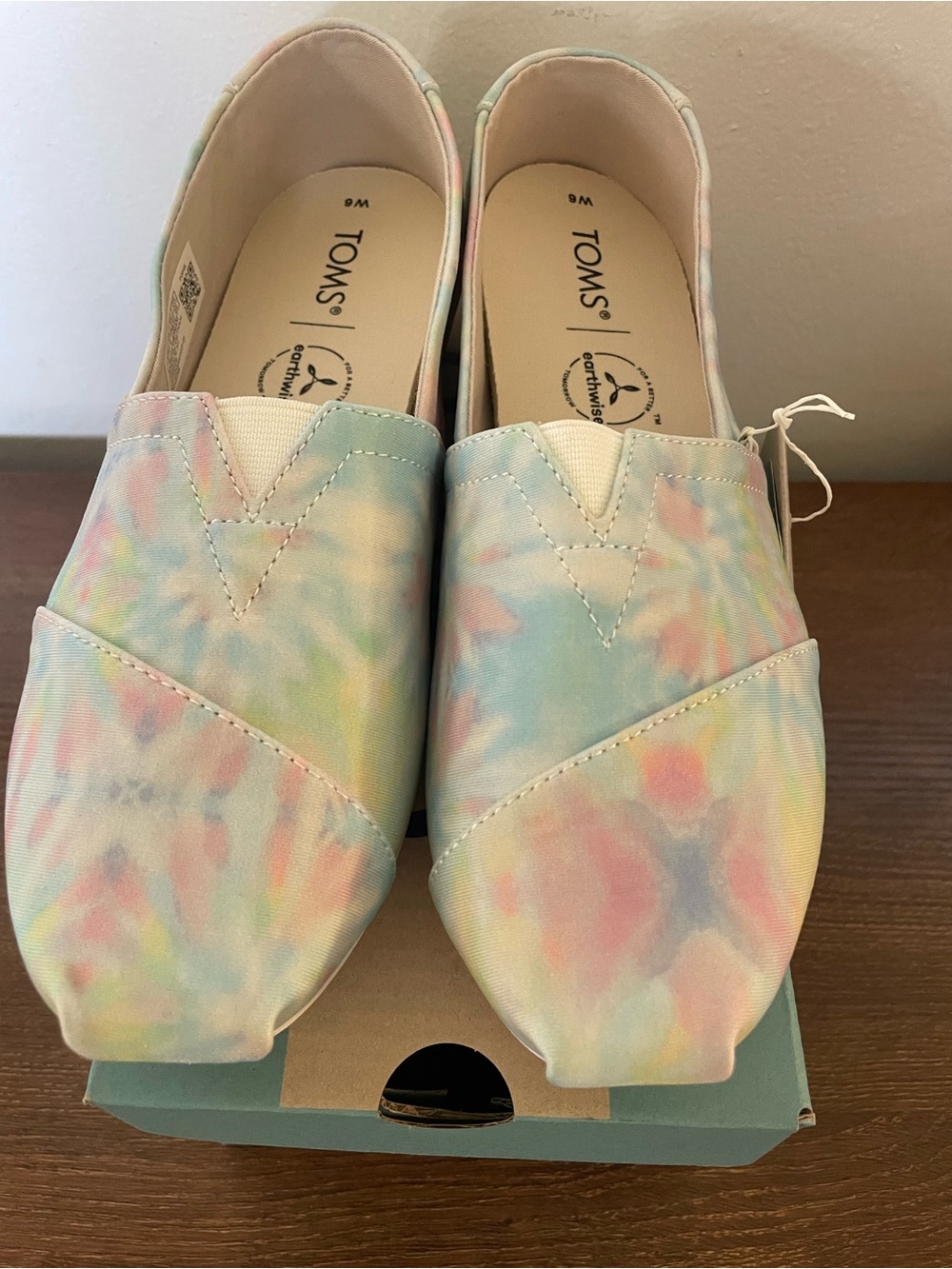 Toms Women's Pastel Tie-Dye Slip-On Flats - Pink Blue Yellow